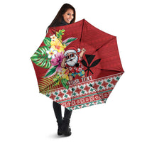 Santa Surf Mele Kalikimaka Personalized Umbrella Aloha Tropical Christmas Vibes - Polynesian Pride