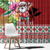 Santa Surf Mele Kalikimaka Personalized Window Curtain Aloha Tropical Christmas Vibes - Polynesian Pride
