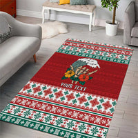 Shaka Sign Skull Mele Kalikimaka Personalized Area Rug Hawaiian Quilt Pattern LT9 - Polynesian Pride