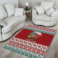 Shaka Sign Skull Mele Kalikimaka Personalized Area Rug Hawaiian Quilt Pattern LT9 - Polynesian Pride