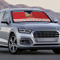 Shaka Sign Skull Mele Kalikimaka Personalized Auto Sun Shade Hawaiian Quilt Pattern - Polynesian Pride