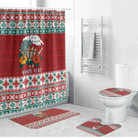 Shaka Sign Skull Mele Kalikimaka Personalized Bathroom Set Hawaiian Quilt Pattern - Polynesian Pride