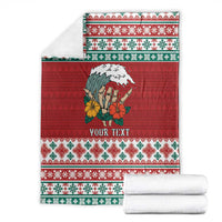 Shaka Sign Skull Mele Kalikimaka Personalized Blanket Hawaiian Quilt Pattern - Polynesian Pride