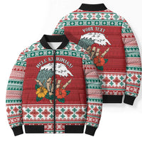 Shaka Sign Skull Mele Kalikimaka Personalized Bomber Puffer Jacket Hawaiian Quilt Pattern - Polynesian Pride