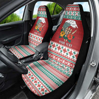 Shaka Sign Skull Mele Kalikimaka Personalized Car Seat Cover Hawaiian Quilt Pattern - Polynesian Pride
