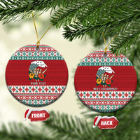 Shaka Sign Skull Mele Kalikimaka Personalized Ceramic Ornament Hawaiian Quilt Pattern - Polynesian Pride