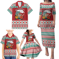 Shaka Sign Skull Mele Kalikimaka Personalized Family Matching Puletasi and Hawaiian Shirt Hawaiian Quilt Pattern - Polynesian Pride