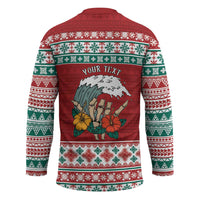 Shaka Sign Skull Mele Kalikimaka Personalized Hockey Jersey Hawaiian Quilt Pattern LT9 - Polynesian Pride