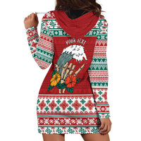 Shaka Sign Skull Mele Kalikimaka Personalized Hoodie Dress Hawaiian Quilt Pattern - Polynesian Pride