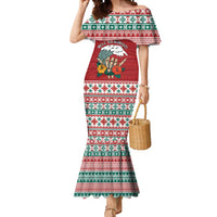 Shaka Sign Skull Mele Kalikimaka Personalized Mermaid Dress Hawaiian Quilt Pattern - Polynesian Pride