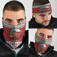 Shaka Sign Skull Mele Kalikimaka Personalized Neck Gaiter Hawaiian Quilt Pattern - Polynesian Pride