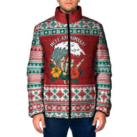 Shaka Sign Skull Mele Kalikimaka Personalized Padded Jacket Hawaiian Quilt Pattern - Polynesian Pride