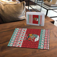 Shaka Sign Skull Mele Kalikimaka Personalized Puzzle Hawaiian Quilt Pattern - Polynesian Pride