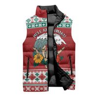 Shaka Sign Skull Mele Kalikimaka Personalized Sleeveless Puffer Jacket Hawaiian Quilt Pattern - Polynesian Pride