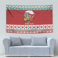 Shaka Sign Skull Mele Kalikimaka Personalized Tapestry Hawaiian Quilt Pattern - Polynesian Pride