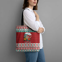 Shaka Sign Skull Mele Kalikimaka Personalized Tote Bag Hawaiian Quilt Pattern - Polynesian Pride