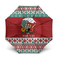 Shaka Sign Skull Mele Kalikimaka Personalized Umbrella Hawaiian Quilt Pattern - Polynesian Pride