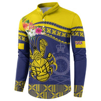 Niue Coconut Crab Button Sweatshirt Rock of Polynesia LT9 - Polynesian Pride