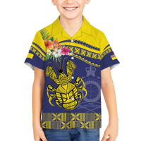 Niue Coconut Crab Family Matching Off The Shoulder Long Sleeve Dress and Hawaiian Shirt Rock of Polynesia