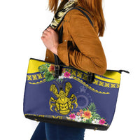 Niue Coconut Crab Leather Tote Bag Rock of Polynesia LT9 Gold - Polynesian Pride
