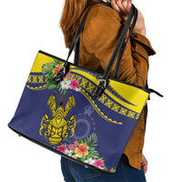 Niue Coconut Crab Leather Tote Bag Rock of Polynesia LT9 - Polynesian Pride