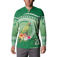 Norfolk Parakeet Tropical Button Sweatshirt Norfolk Island Tribal Pattern