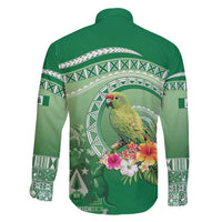 Norfolk Parakeet Tropical Family Matching Mermaid Dress and Hawaiian Shirt Norfolk Island Tribal Pattern