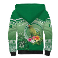 Norfolk Parakeet Tropical Sherpa Hoodie Norfolk Island Tribal Pattern LT9 - Polynesian Pride
