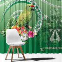 Norfolk Parakeet Tropical Window Curtain Norfolk Island Tribal Pattern LT9 - Polynesian Pride