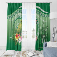 Norfolk Parakeet Tropical Window Curtain Norfolk Island Tribal Pattern LT9 - Polynesian Pride