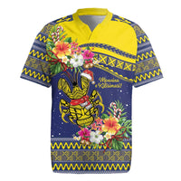 Monuina e Kilisimasi Niue Christmas Rugby Jersey Niuean Tribal Pattern LT9 Gold - Polynesian Pride