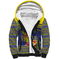 Monuina e Kilisimasi Niue Christmas Sherpa Hoodie Niuean Tribal Pattern LT9 Unisex Gold - Polynesian Pride