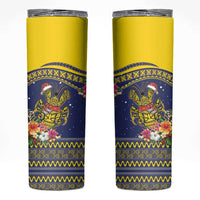 Monuina e Kilisimasi Niue Christmas Skinny Tumbler Niuean Tribal Pattern