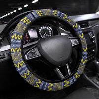 Monuina e Kilisimasi Niue Christmas Steering Wheel Cover Niuean Tribal Pattern LT9 Universal Fit Gold - Polynesian Pride