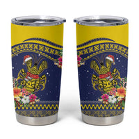 Monuina e Kilisimasi Niue Christmas Tumbler Cup Niuean Tribal Pattern LT9 Gold - Polynesian Pride