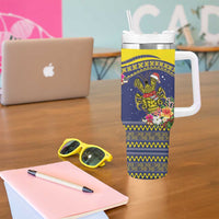 Monuina e Kilisimasi Niue Christmas Tumbler With Handle Niuean Tribal Pattern LT9 - Polynesian Pride