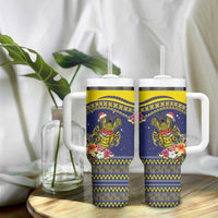Monuina e Kilisimasi Niue Christmas Tumbler With Handle Niuean Tribal Pattern LT9 - Polynesian Pride
