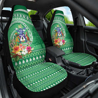 Norfolk Island Pine Tree Christmas Car Seat Cover Coat of Arm and Polynesian Pattern LT9 One Size Green - Polynesian Pride