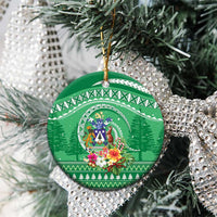 Norfolk Islands Pine Tree Christmas Ceramic Ornament Coat of Arm and Polynesian Pattern LT9 - Polynesian Pride