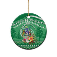 Norfolk Islands Pine Tree Christmas Ceramic Ornament Coat of Arm and Polynesian Pattern LT9 - Polynesian Pride