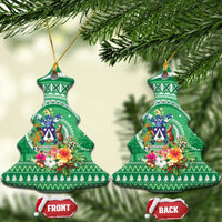 Norfolk Islands Pine Tree Christmas Ceramic Ornament Coat of Arm and Polynesian Pattern LT9 Christmas Tree Green - Polynesian Pride