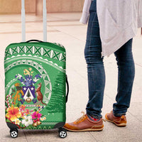Norfolk Island Pine Tree Christmas Luggage Cover Coat of Arm and Polynesian Pattern LT9 Green - Polynesian Pride
