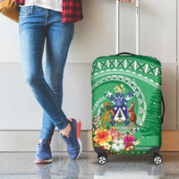 Norfolk Island Pine Tree Christmas Luggage Cover Coat of Arm and Polynesian Pattern LT9 - Polynesian Pride