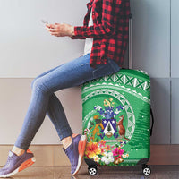 Norfolk Island Pine Tree Christmas Luggage Cover Coat of Arm and Polynesian Pattern LT9 - Polynesian Pride