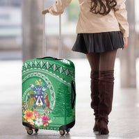 Norfolk Island Pine Tree Christmas Luggage Cover Coat of Arm and Polynesian Pattern LT9 - Polynesian Pride