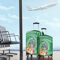 Norfolk Island Pine Tree Christmas Luggage Cover Coat of Arm and Polynesian Pattern LT9 - Polynesian Pride