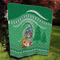 Norfolk Island Pine Tree Christmas Quilt Coat of Arm and Polynesian Pattern