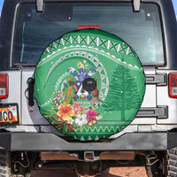 Norfolk Island Pine Tree Christmas Spare Tire Cover Coat of Arm and Polynesian Pattern LT9 Green - Polynesian Pride