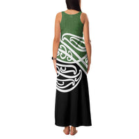 Green Fern New Zealand Kowhai Ngutukak Family Matching Tank Maxi Dress and Hawaiian Shirt - Polynesian Pride