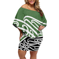 Green Fern New Zealand Kowhai Ngutukak Off Shoulder Short Dress - Polynesian Pride